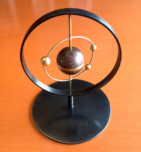 Planetary Model #1: Unknown Planet with 3 Satellites, by David Litzler, 2014